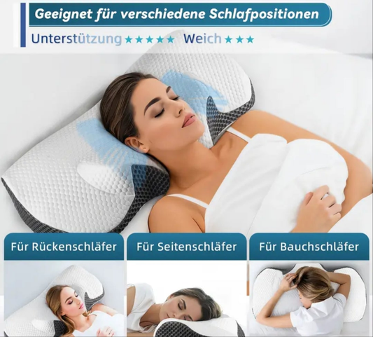 Memory Foam Kissen Kopfkissen, Ergonomisches Kissen, Nackenkissen Kopfkissen für Seiten, Rücken & Bauchschläfer, nackenkissen für Männer, Frauen (67.3 x 38.2 x 13.8/3cm)