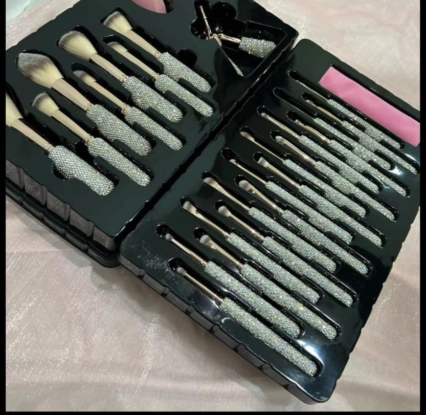 Luxuriöses Make-up-Pinselset mit Strassgriffen – Professionelles Set für Make-up-Artists und Beauty-Liebhaber