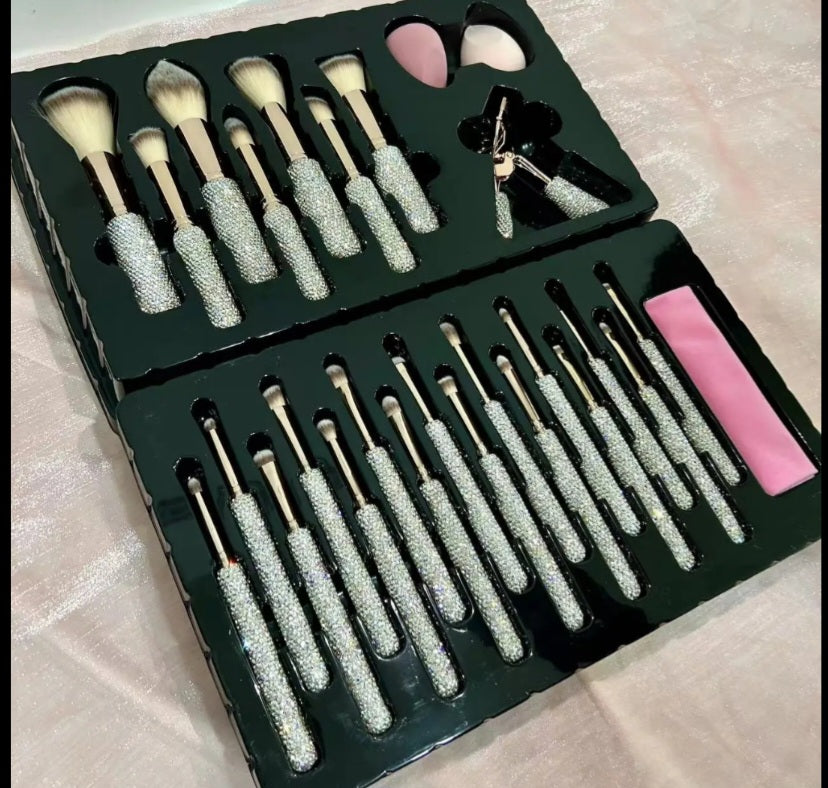 Luxuriöses Make-up-Pinselset mit Strassgriffen – Professionelles Set für Make-up-Artists und Beauty-Liebhaber